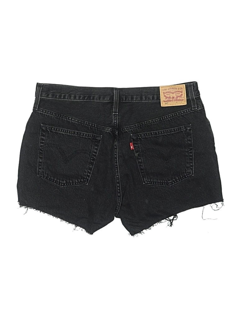 Levi's Black Distressed Denim Cutoff Shorts
